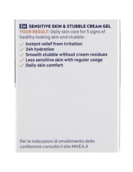 Nivea Men Sensitive Viso E Barba Cream Gel 50ml - Sollievo Dal Prurito
